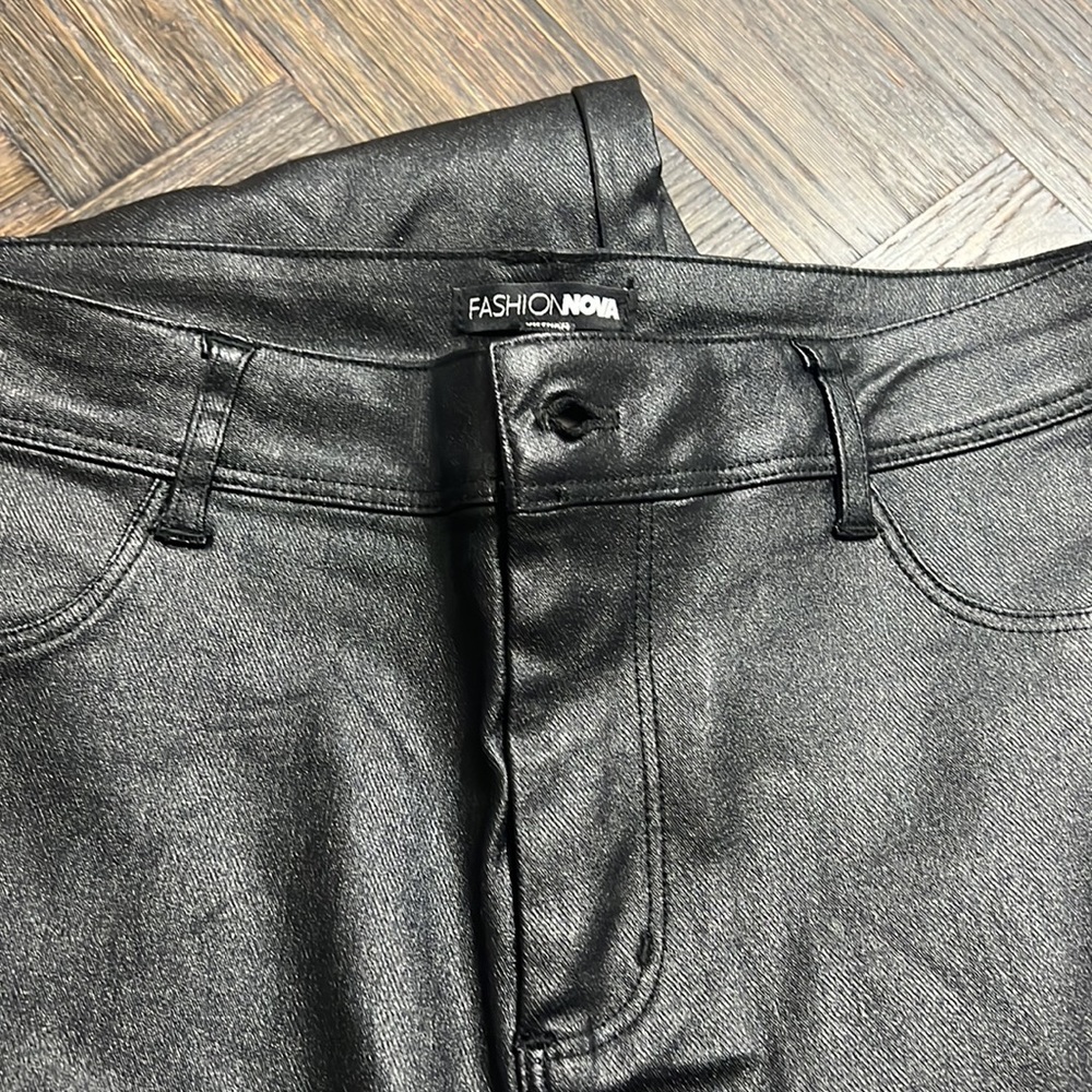 Fashion nova leather jeans